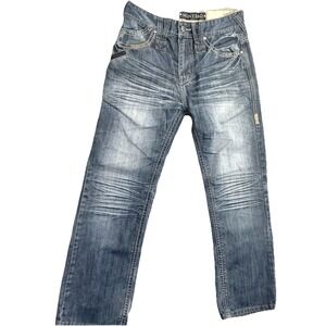 Montero Men's Jeans Blue Western Straight Top Big Stitching Flap Pocket 32 30